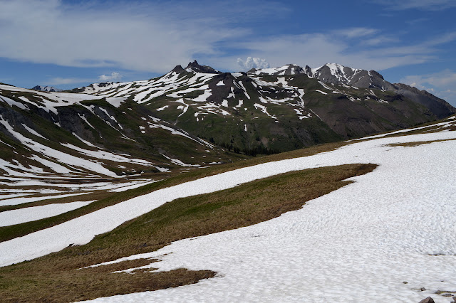 strips of snow across the land