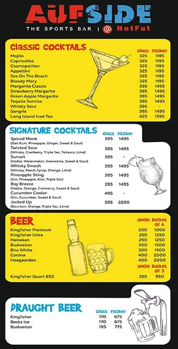 Aufside @ Hotfut menu 