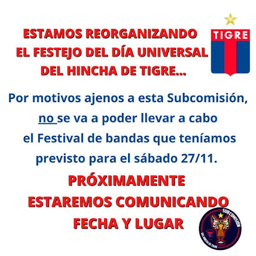 Comunicado para el hincha