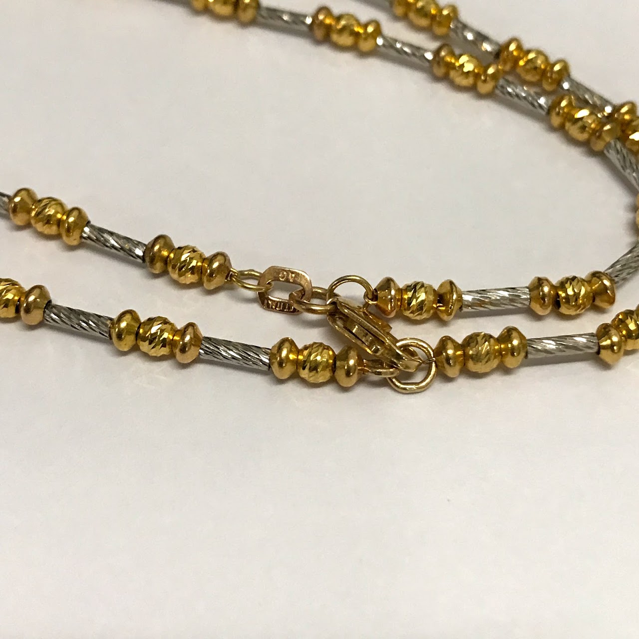 14K Yellow and White Gold Double Strand Bracelet