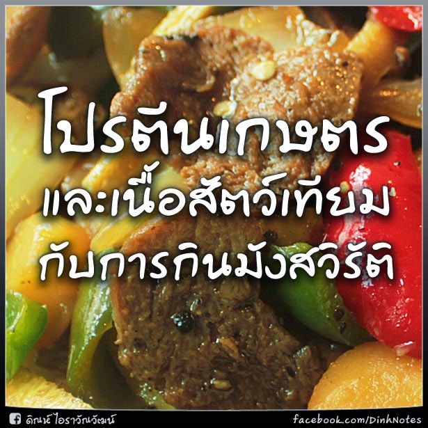 โปรตีนเกษตรและเนื้อสัตว์เทียมกับการกินมังสวิรัติ