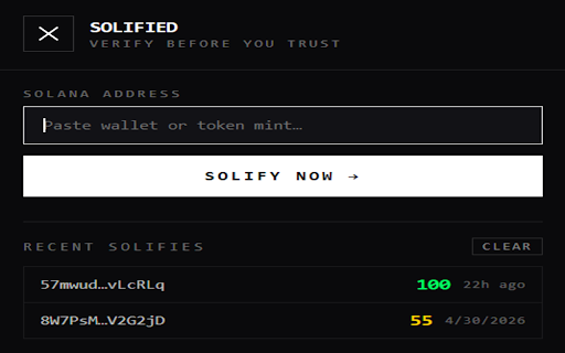 Solified — Verify Before You Trust screenshot 1