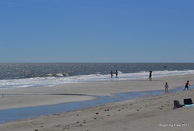 Kids playing at the beach