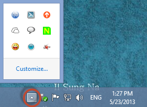 Área de notificación, Personalizar, Windows 7, Windows 8