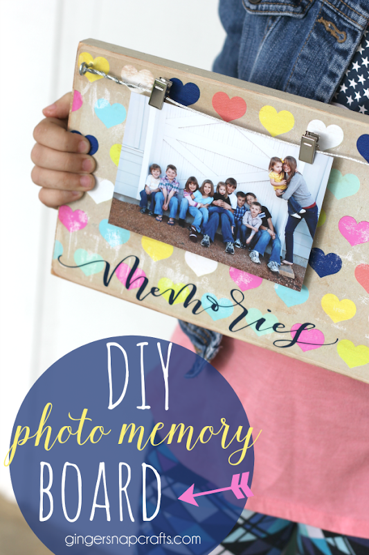 DIY Photo Memory Board at GingerSnapCrafts.com