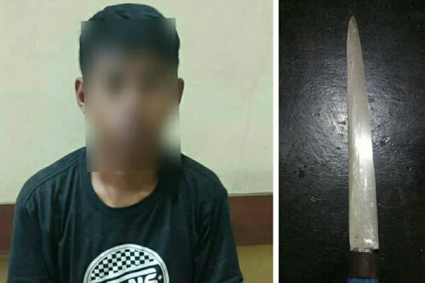 Polisi mengamankan seorang pria berinisial IR (23), yang diduga telah melakukan penganiayaan dengan menggunakan senjata tajam. (Foto istimewa)