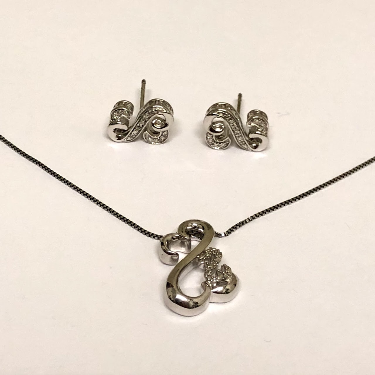 Sterling Silver Necklace & Earrings Set