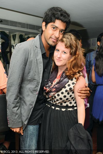 Sriram and Alex pose for the cameras during a get-together party, held in the city recently.