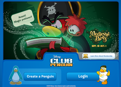 Club Penguin: Medieval Party 2013 Login Screen