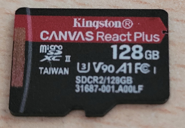 การ์ด microSD ของ Kingston Canvas React Plus