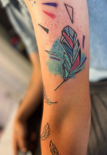 Feather Watercolor Tattoo