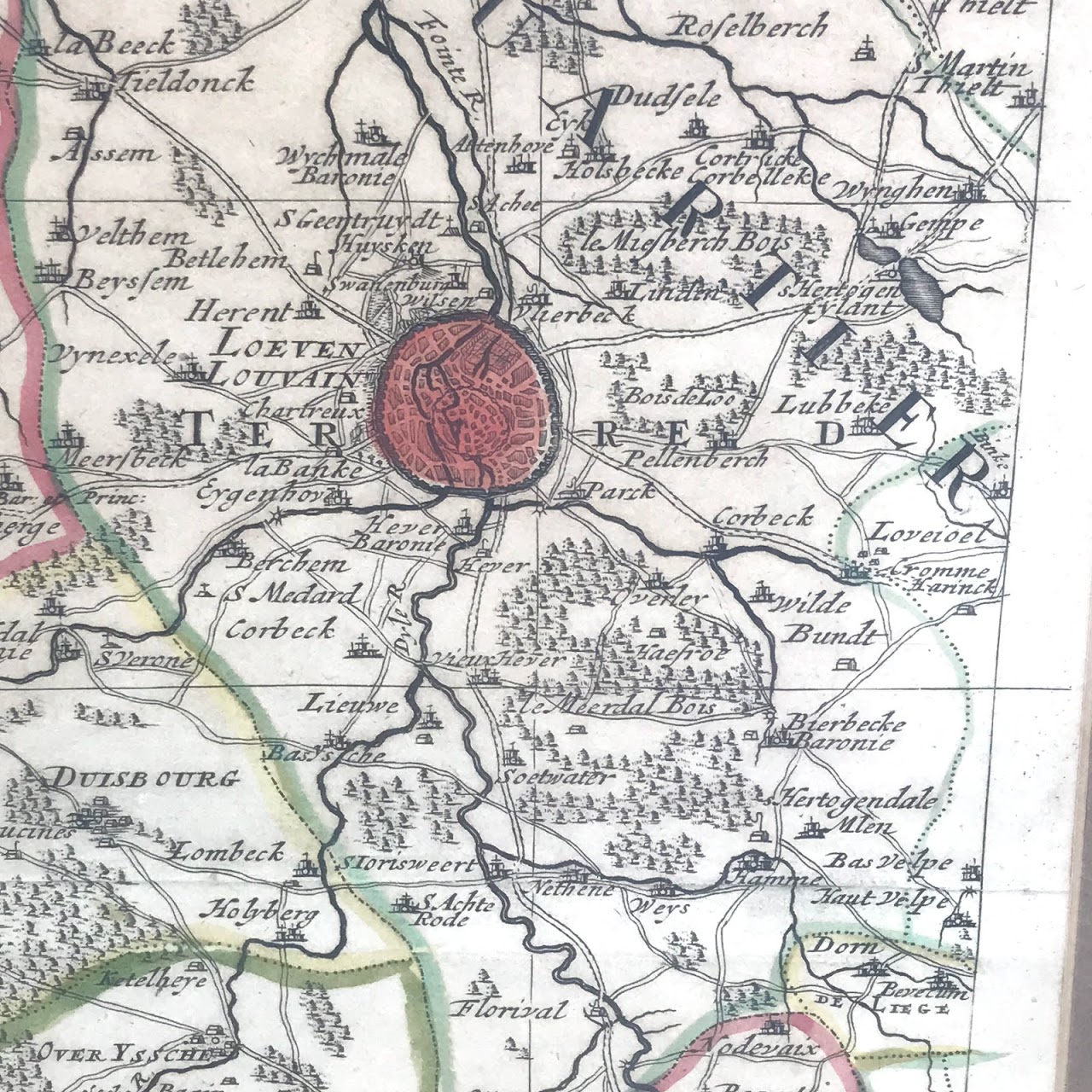 18th C. Engraved Map of Duchy of Brabant