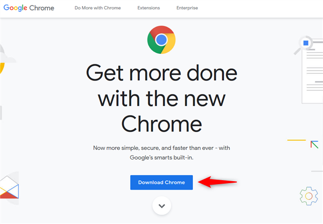 Il sito web di Google Chrome