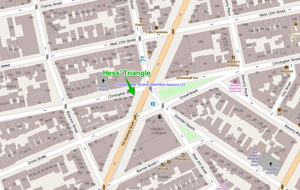 Hess Triangle: The Smallest Piece of Private Property in New York City |  Amusing Planet