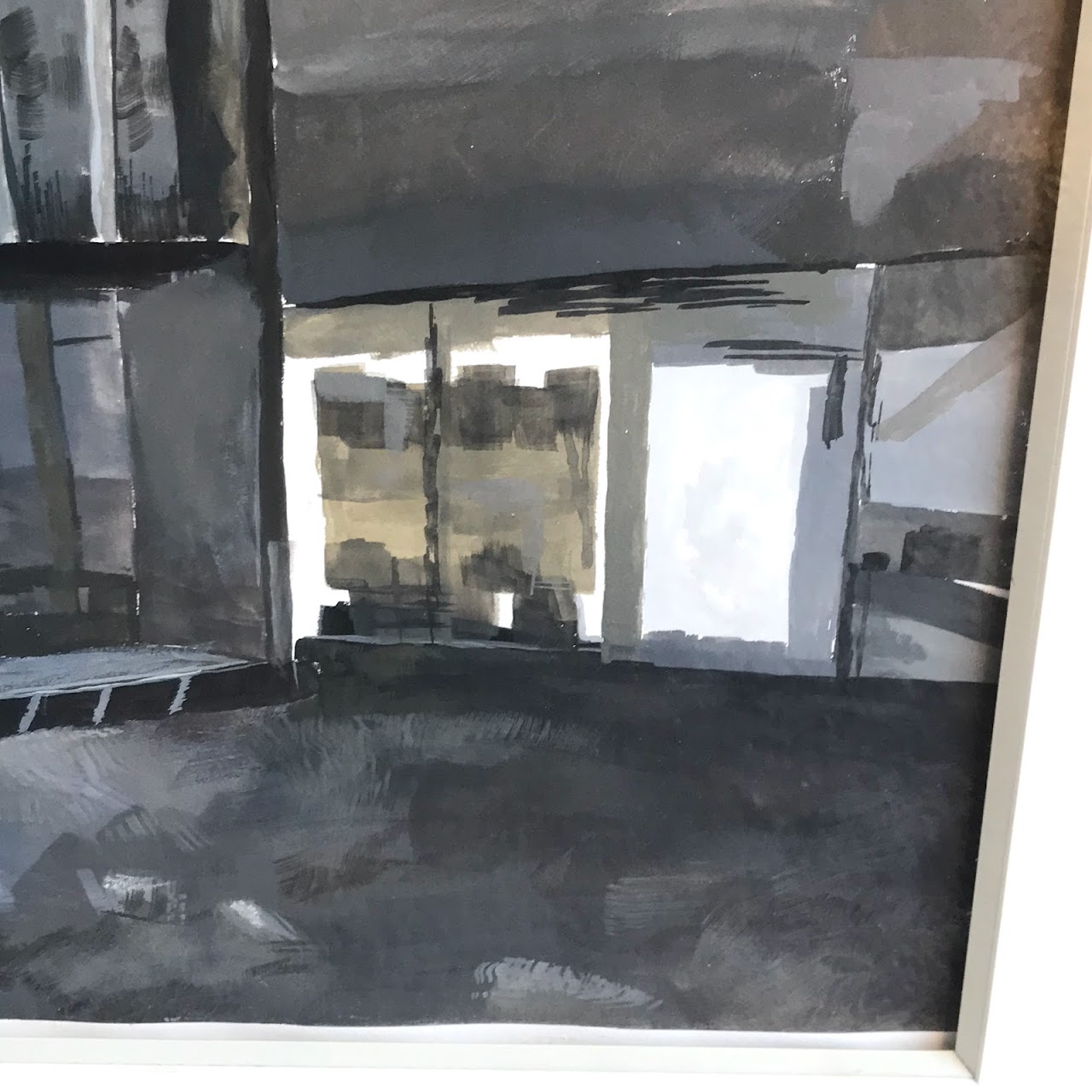Industrial Scene Watercolor Painting