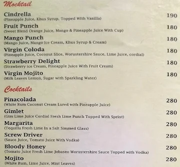 Hotel New Vishwavilas menu 