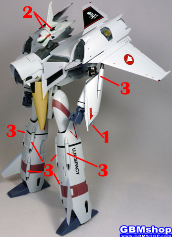 Macross Flashback 2012 VF-4 Lightning III Armament weapon position