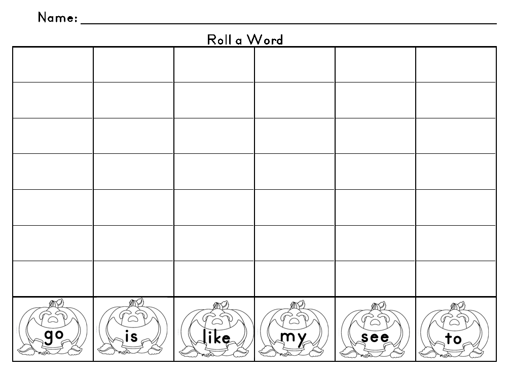 Roll A Sight Word Blank Template Internetred