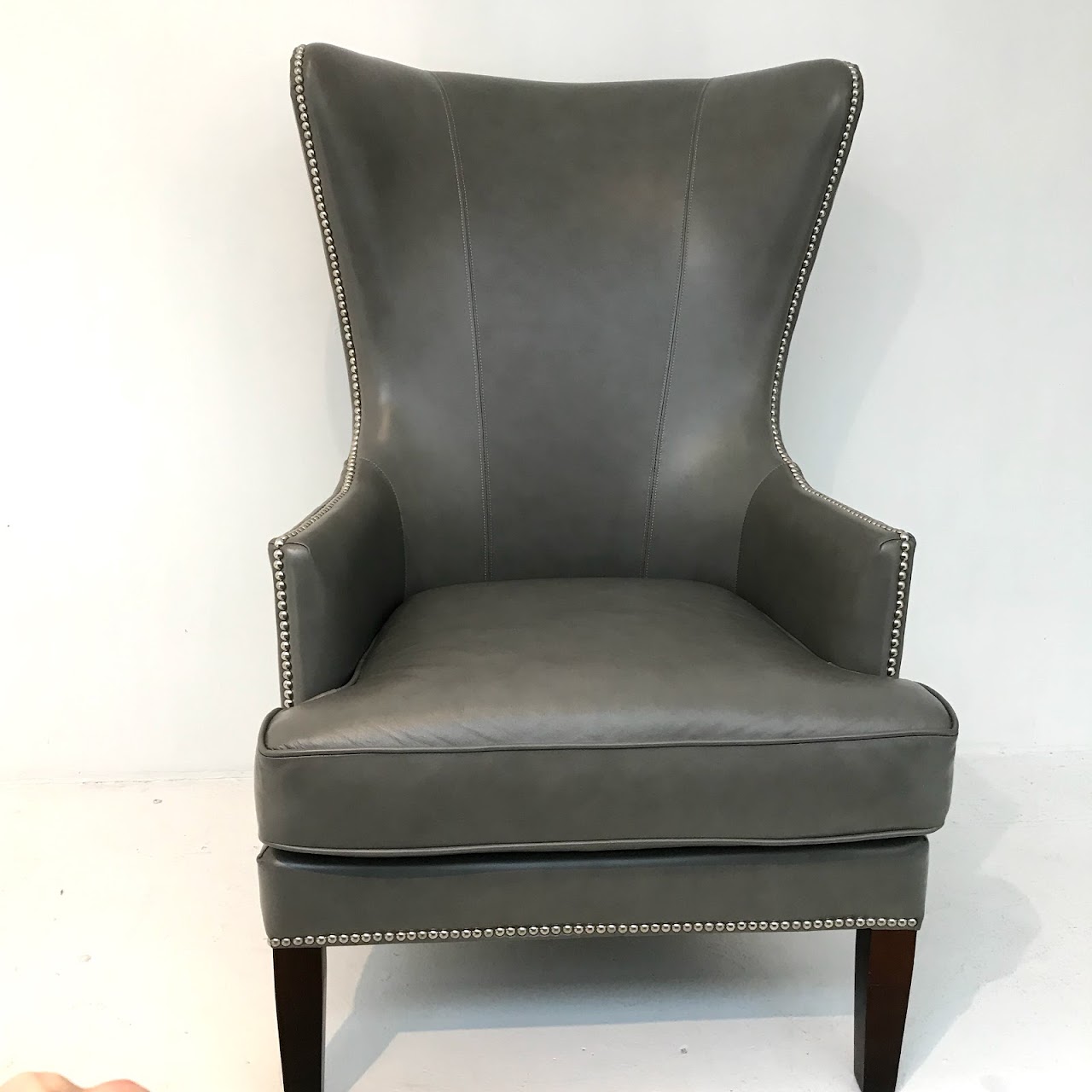 Bassett Furniture Leather Wing Chair #1