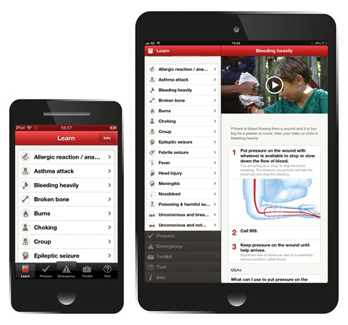 FREE Baby and Child First Aid App from British Red Cross