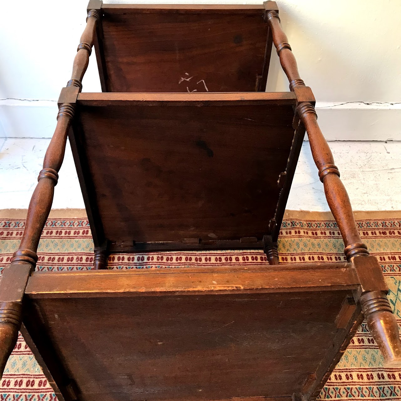 Mahogany Three-Tier Accent Table