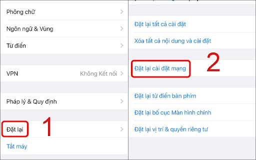 Đặt lại cài đặt mạng cho iPhone