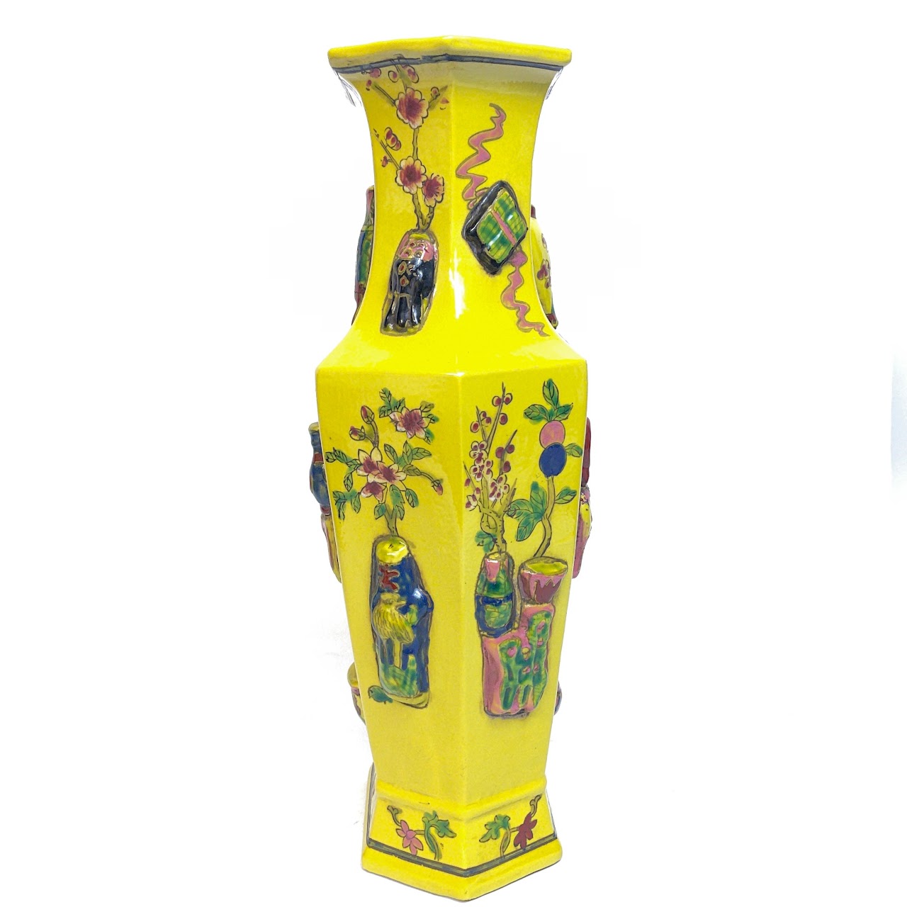 Asian Hand-Painted Porcelain Vase Pair