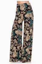 <br />G2 Chic Women's Printed High Waist Bohemian Palazzo Pants