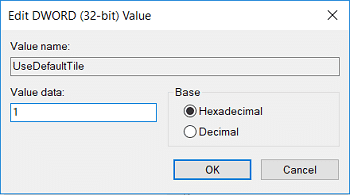 ตั้งค่า UseDefaultTitle เป็น 1 จากนั้นคลิก OK