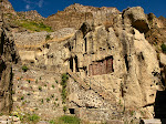 Monks' caves at Geghard Monastery, Armenia.