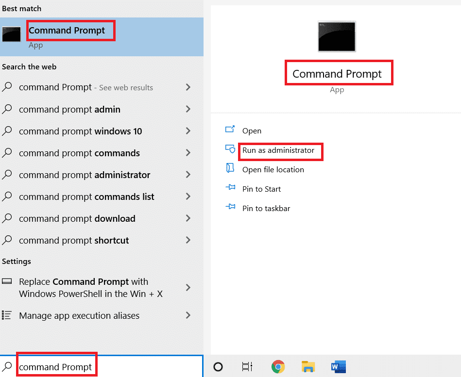 Abra el símbolo del sistema.  Arreglar el servicio de configuración automática inalámbrica wlansvc no se está ejecutando en Windows 10