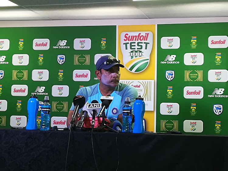 Indian coach Ravi Shastri during the Indian Mens national cricket team press conference at Wanderers Stadium.