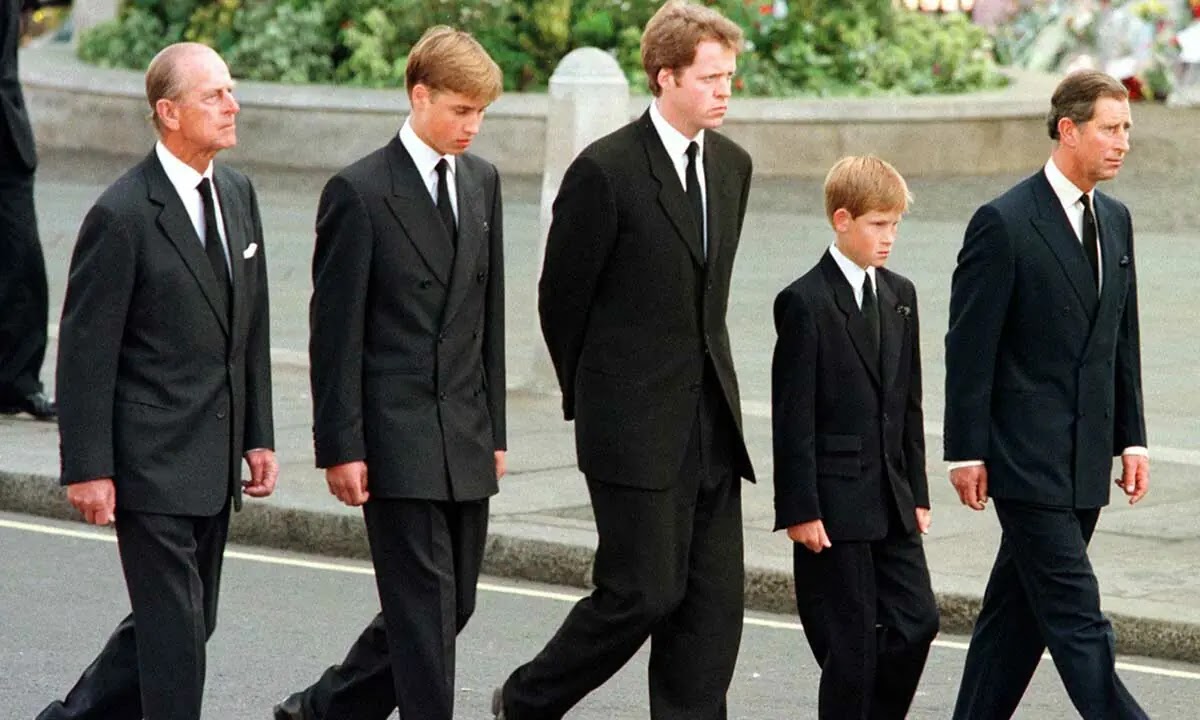 Touching Moment Prince Philip Comforts Prince William at Diana's Funeral Revealed