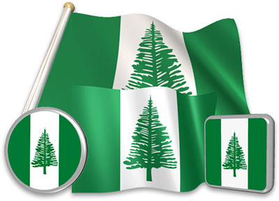 Norfolk Island flag animated gif collection