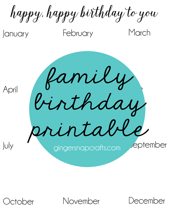 birthday printable at GingerSnapCrafts.com