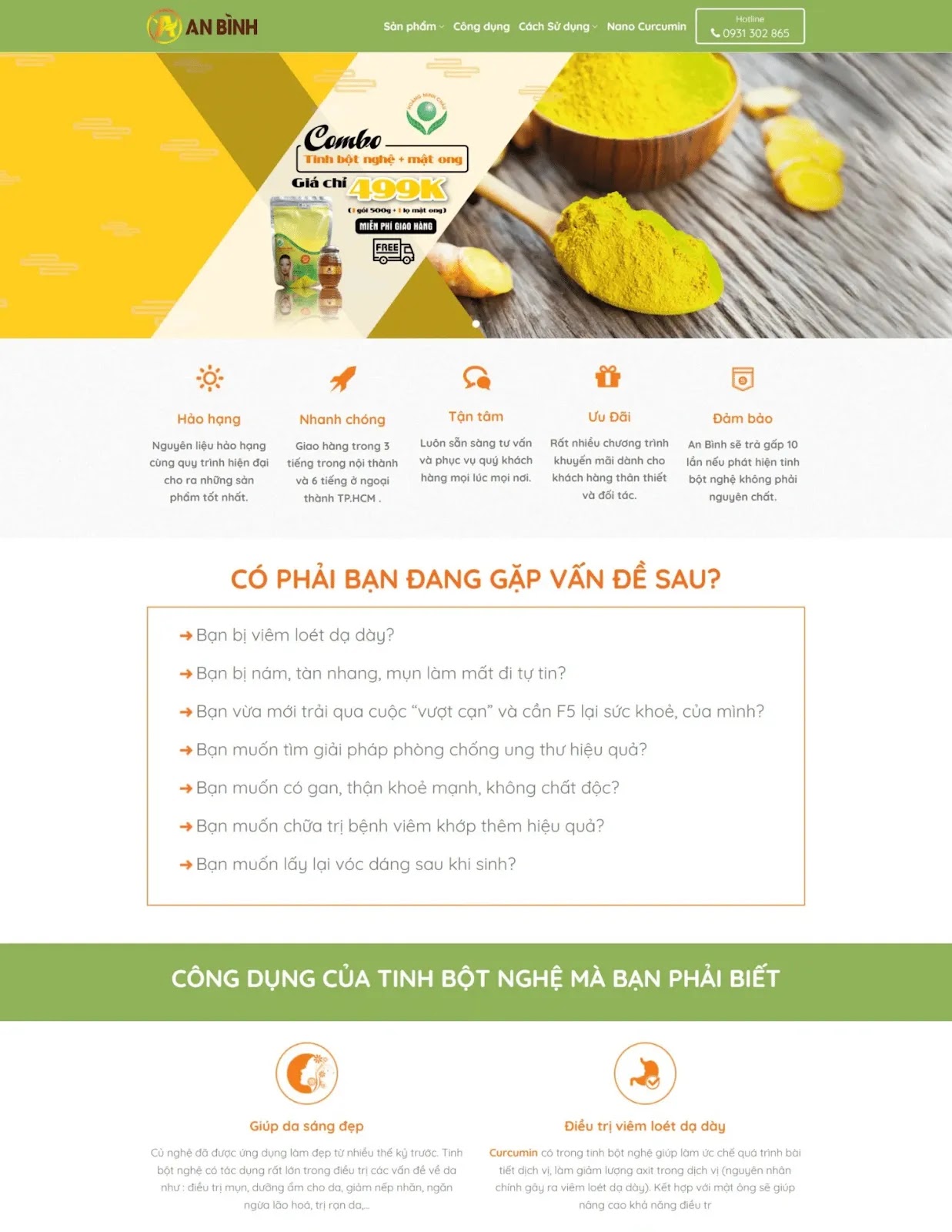 Thiết kế website bán tinh bột nghệ (VSM168) Thiết kế website bán tinh bột nghệ (VSM168)