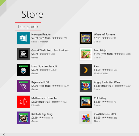 Windows 8.1, app, giochi, Store, scopri, installa, rivedi