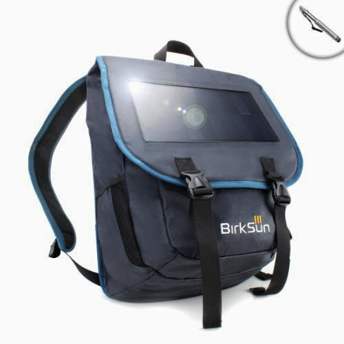  Solar Powered School Pack Backpack w/ Built-In Solar Panel to Charge Mobile Devices  &  Spacious Storage for Books , Laptop , Tablets , Water Bottle  &  More - Works with Samsung Galaxy S4  &  More