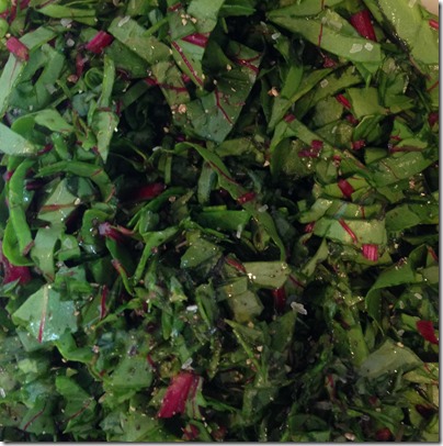 Chopped Beet Greens for Grilled Beet and Goat Cheese Pizza | Photo | The Lisa Porter Collection