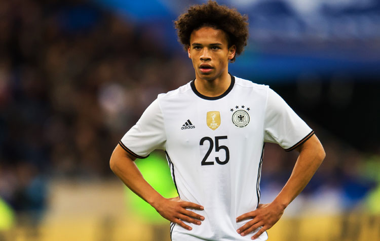 Leroy Sane de Alemania durante un partido de la Eurocopa 2016