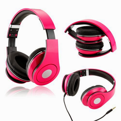  Gearonic TM Hot Pink Adjustable Circumaural Over-Ear Earphone Stero Headphone 3.5mm for iPod MP3 MP4 PC iPhone Music