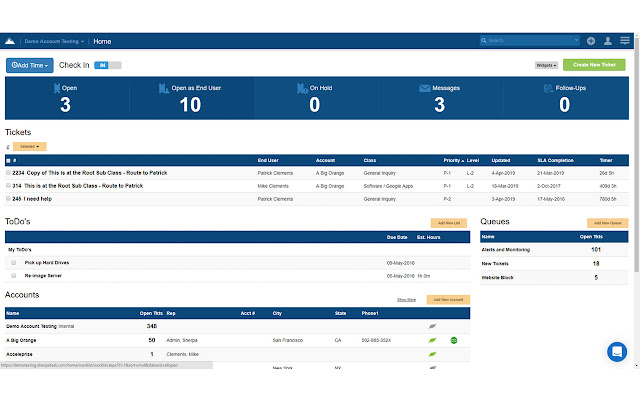 Screenshot of SherpaDesk