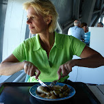 dinner at the atomium in Brussels, Belgium 