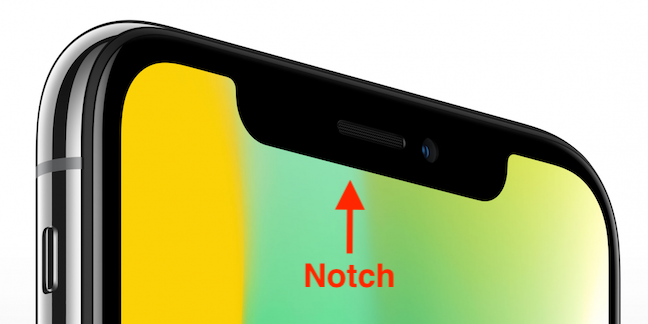 La muesca en un iPhone X