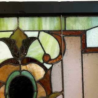 Architectural Salvage Leaded Stained Glass Window