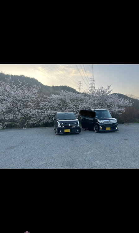 ワゴンRスティングレーの4月もよろしくお願い致します🌸・サクラと愛車・桜シーズン開幕に関するカスタム事例の投稿画像1枚目