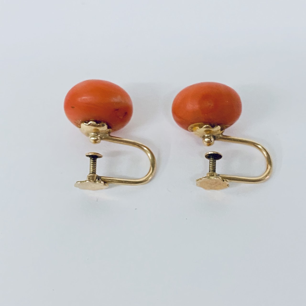 14K Gold and Coral Earrings