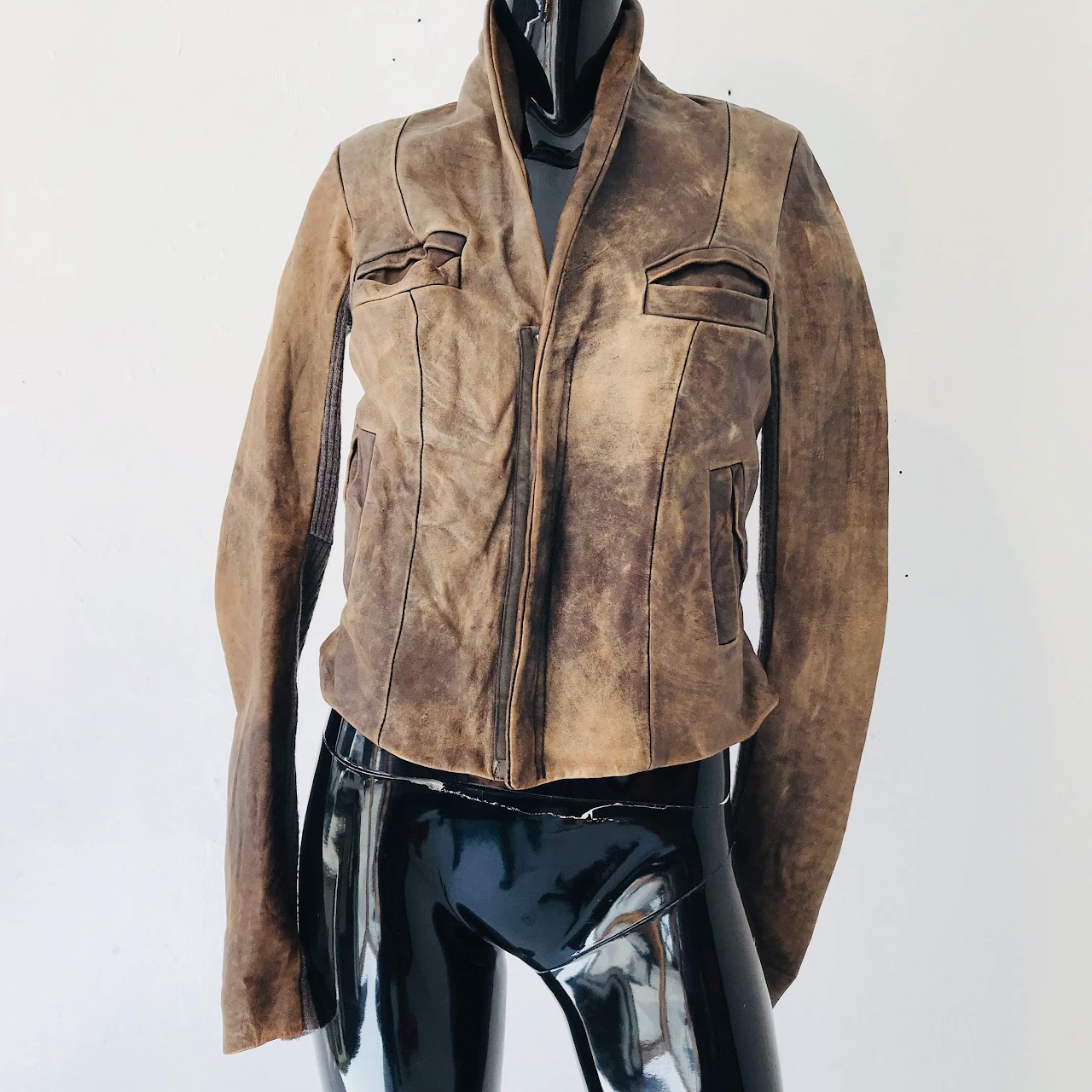 Rick Owens Distressed Leather Jacket