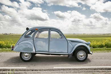 Citroën 1965 2 CV bleu Brouillard