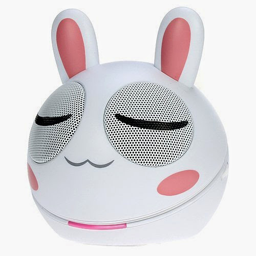  iKross white and Pink Rabbit Portable Mini Stereo Speaker for Blackberry, iPhone, iPod, iPad